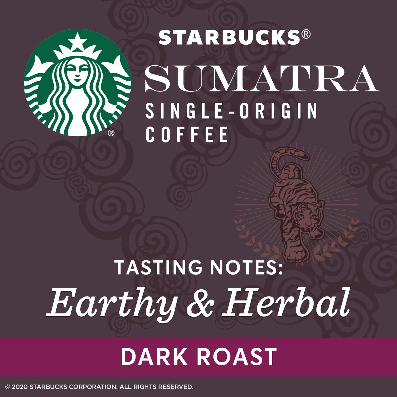 Starbucks Dark Roast K-Cup Coffee Pods  Sumatra for Keurig Brewers  1 box (10 pods) (Pack of 2)