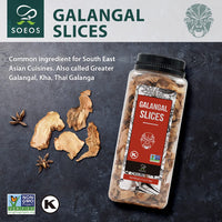 Soeos Galangal Slices 6 Ounces, Non-GMO Verified, Kosher, Great Galangal - Alpinia Galanga, Perfect for Tom Yum and Tom Kha Soups, Authentic Product of Vietnam, Sliced Dried Galangal Root, 6oz.