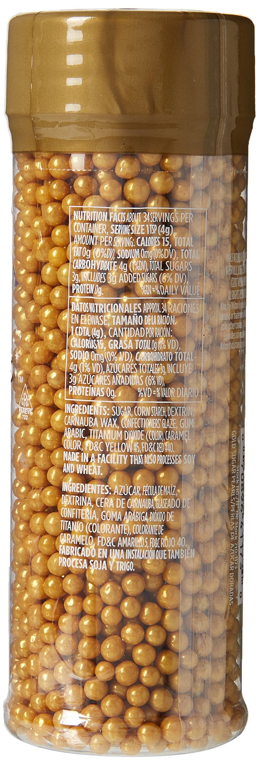 Wilton Sugar Pearls, 141 gram, Gold