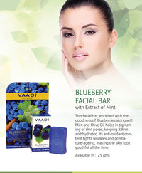 Vaadi Herbals Blueberry Facial Bar with Extract of Mint, 25g