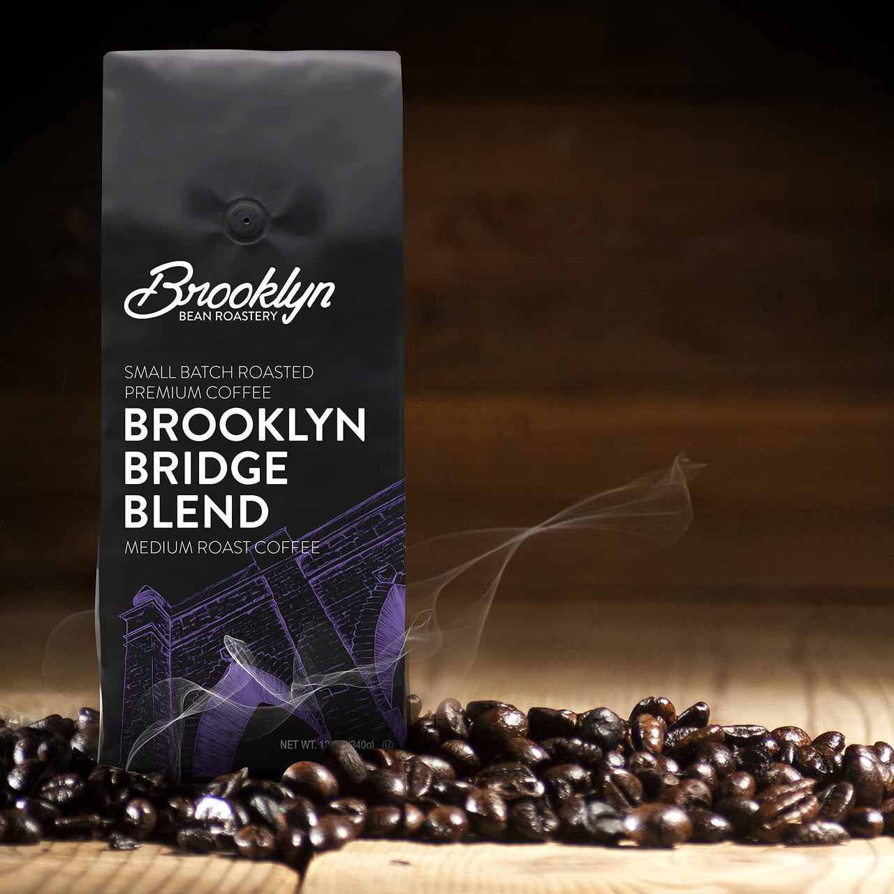 Brooklyn Beans Brooklyn Bridge 100% Arabica Craft Roasted Ground Coffee, Medium Roast, 12 Ounce Bag