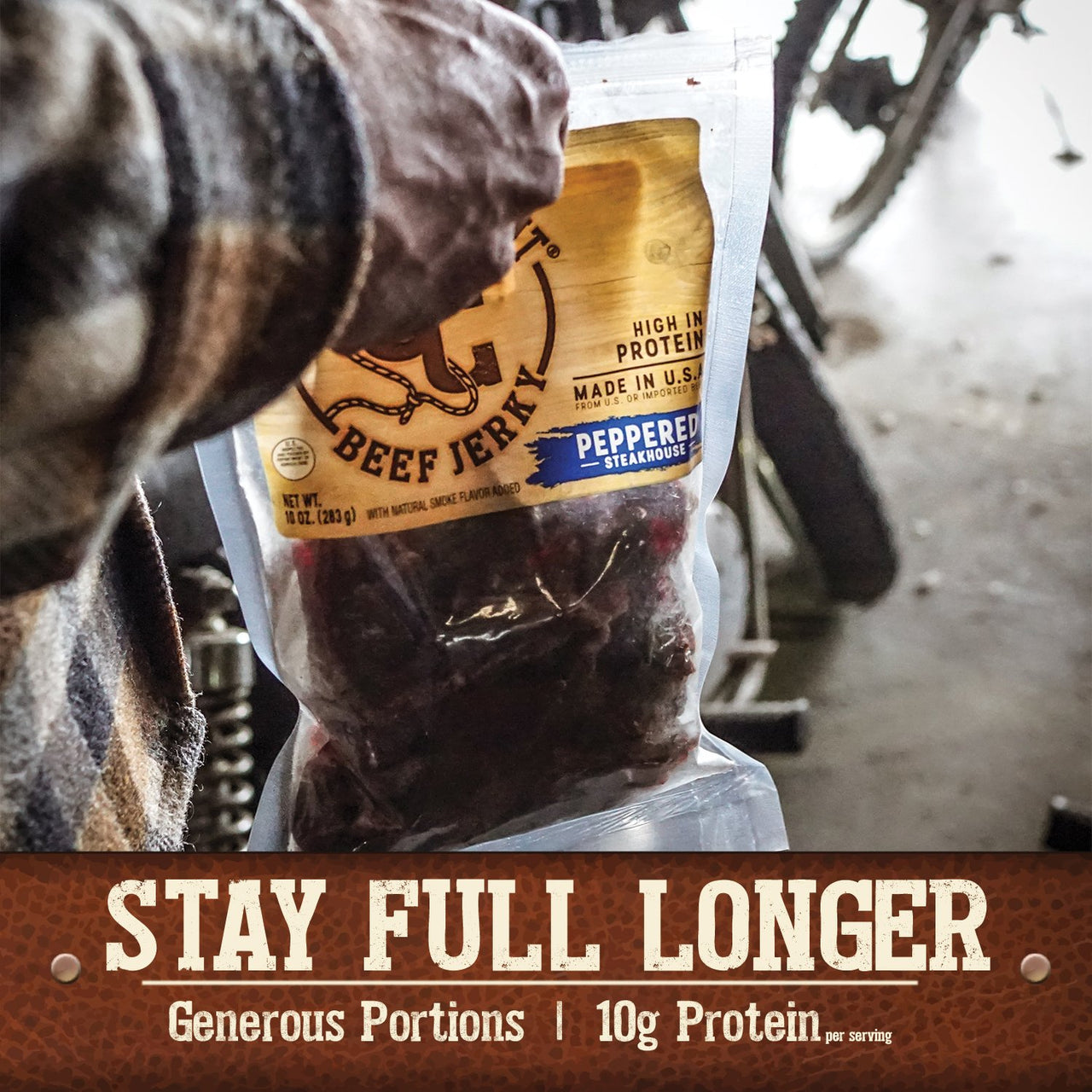 Cattleman's  Cut Peppered Steakhouse Beef Jerky, 10 Ounce