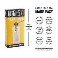Tiesta Tea - Loose Leaf Starter Kit, Tea Set with Black, Green, Herbal Tea Sample Bags, Disposable & Eco-Friendly Tea Filters (100 Count), Brews Hot & Iced Tea