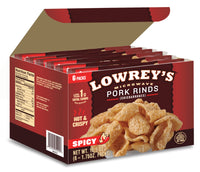 Lowrey's  Bacon Curls Microwave Pork Rinds (Chicharrones), Hot and Spicy, 1.75 Ounce (Pack of 6)