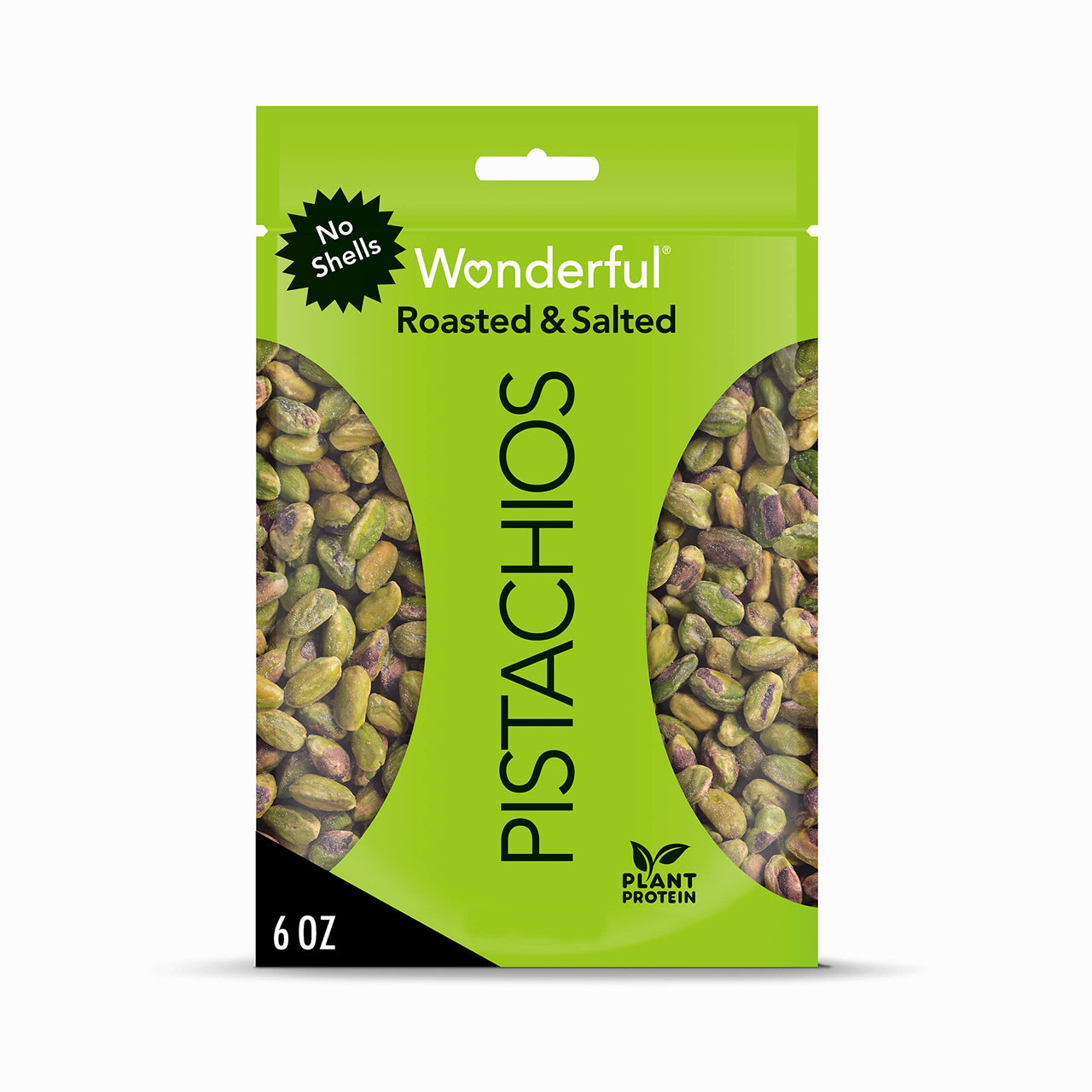 Wonderful Pistachios, No-Shell, Roasted and Salted Nuts, 6 Oz