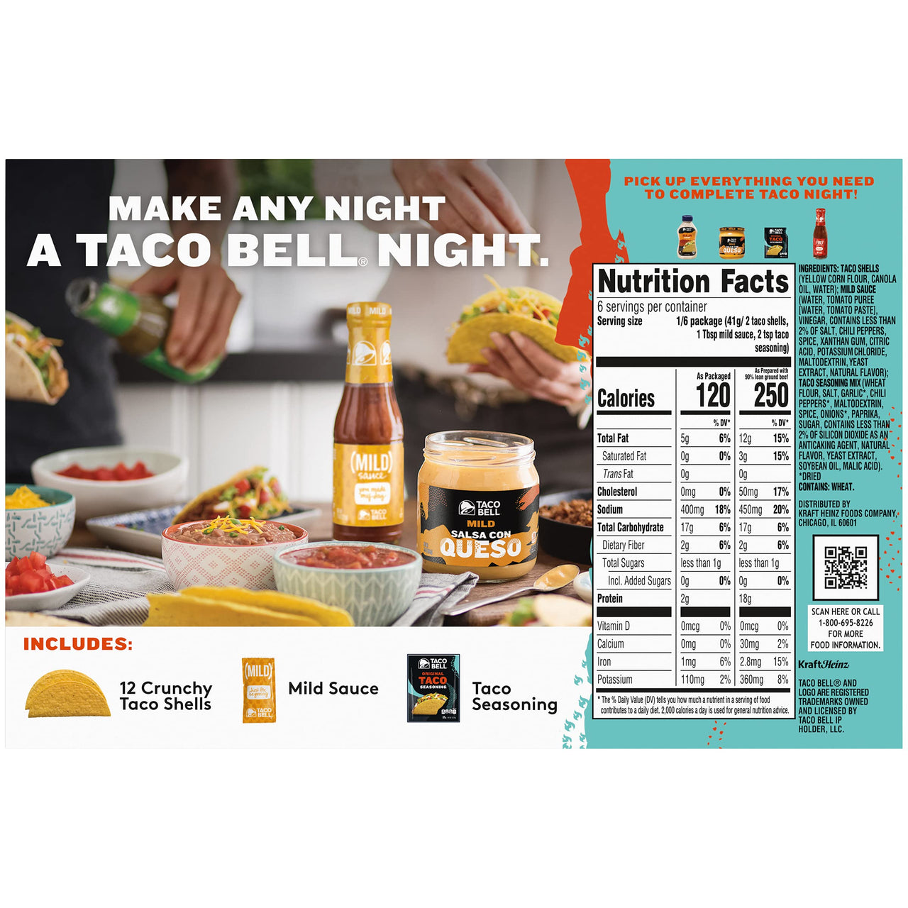 Taco Bell Crunchy Taco Dinner Kit (12 Count per Box)