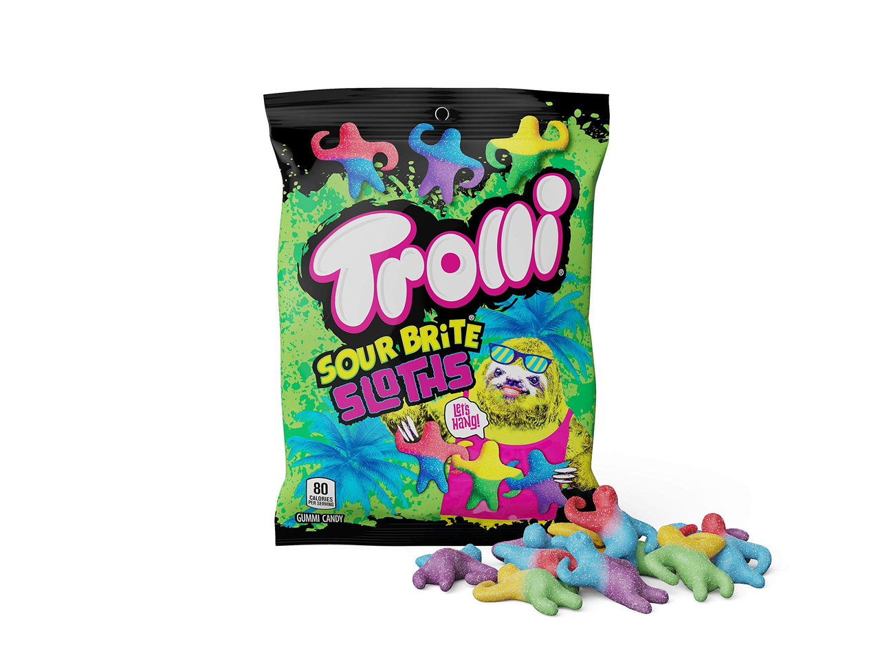 Trolli Sour Brite Sloths Gummy Candy, 4.25 Ounce, Pack of 12