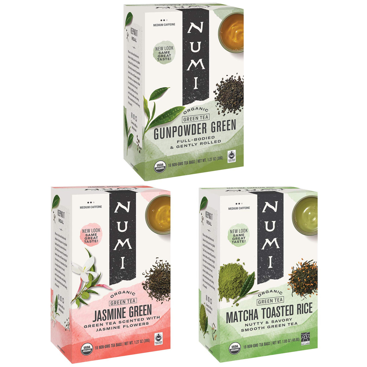 Numi Organic Green Tea Variety Pack, 18 Count (Pack of 3)