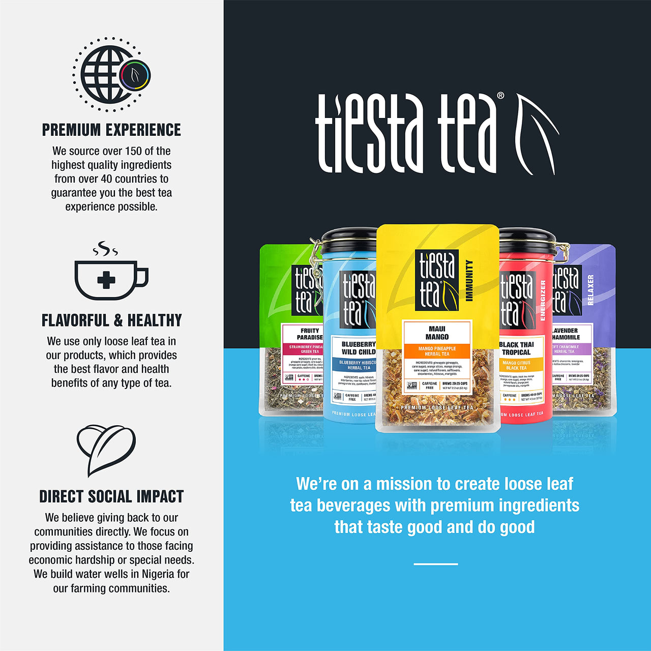 Tiesta Tea - Mango Dreamzzz, Loose Leaf Mango Chamomile Herbal Tea, Non-Caffeinated, Hot & Ice Tea, 12 oz Bulk Bag - 200 Cups, Natural Flavored, Calming, Herbal Tea Loose Leaf