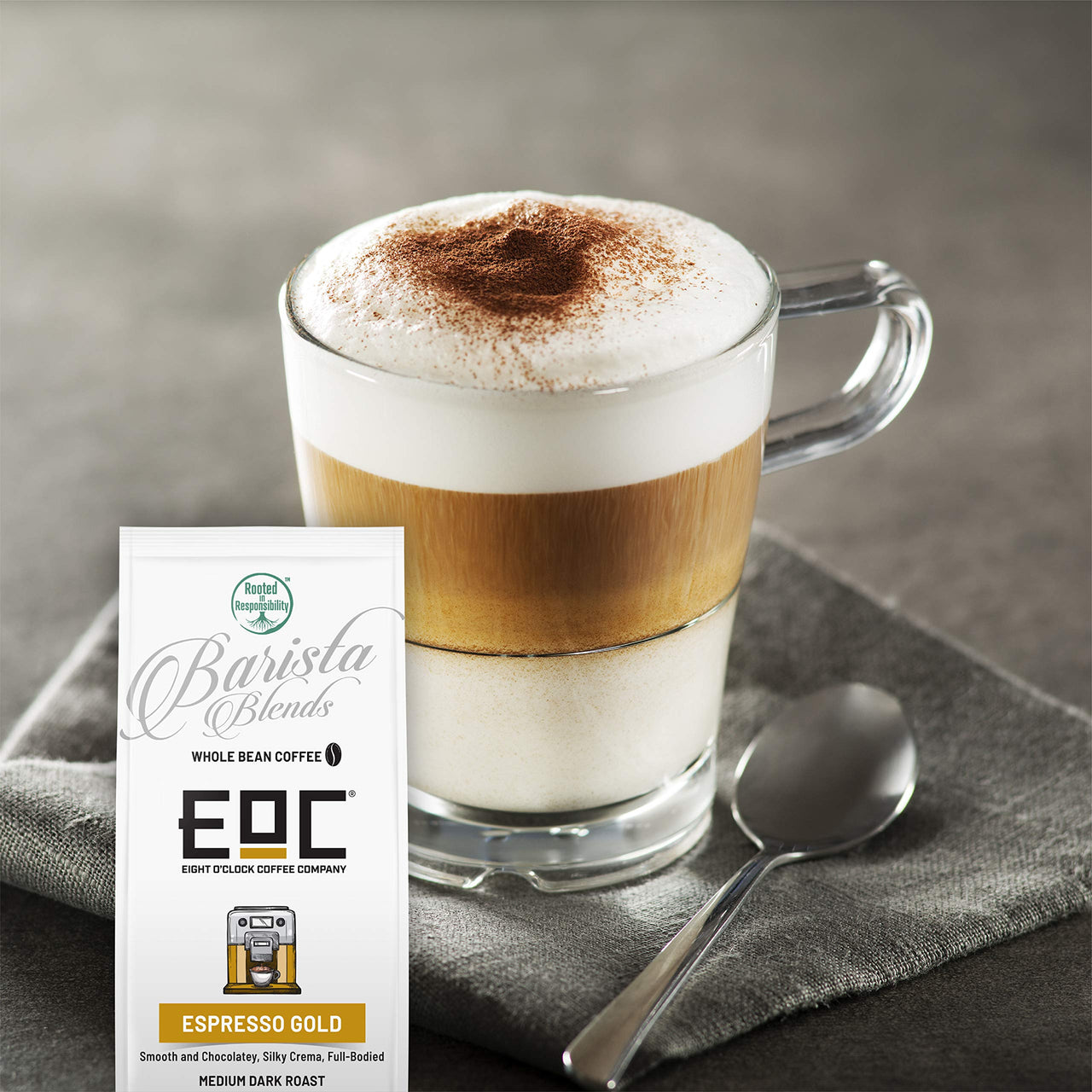 Eight O'Clock Coffee Barista Blends Ground Coffee, Espresso Gold, 11 Ounce