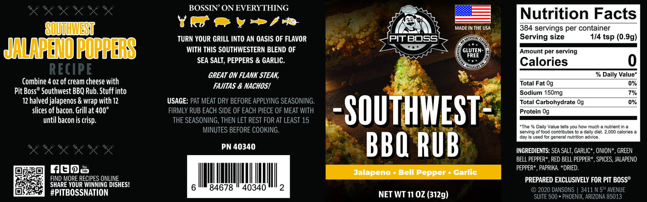 PIT BOSS 40340 Southwest BBQ Rub Grill Spices, Multicolored