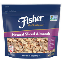 Fisher Sliced Almonds, 10 Ounces, Unsalted, No Preservatives, Naturally Gluten Free, Non-GMO, Keto, Paleo, Vegan Friendly