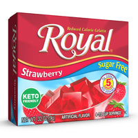 Royal Strawberry Gelatin Dessert Mix, Sugar Free and Carb Free 0.32 0z (Pack of 12 )
