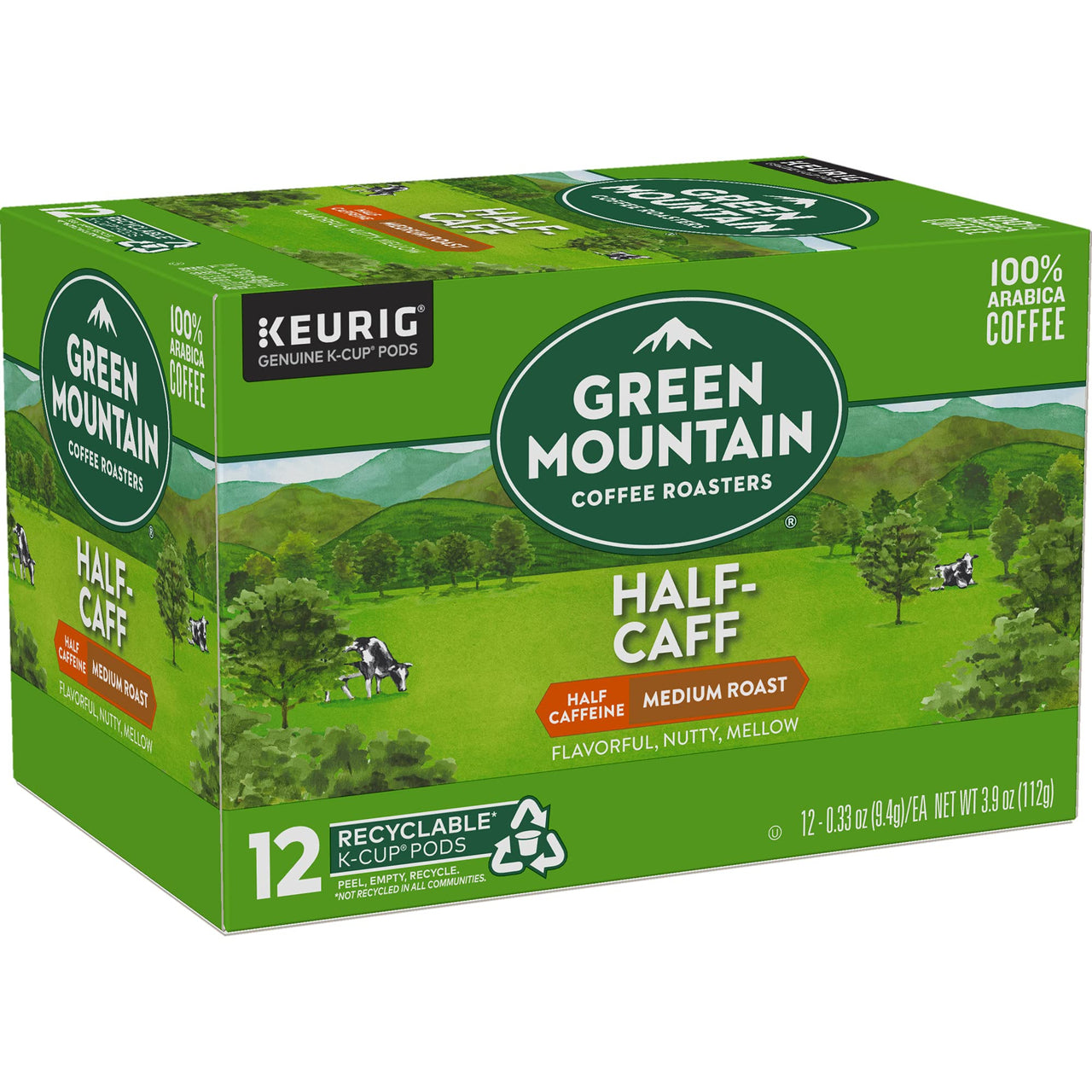 Green Mountain Coffee Half-Caff Keurig K-Cups Coffee, 12 ct