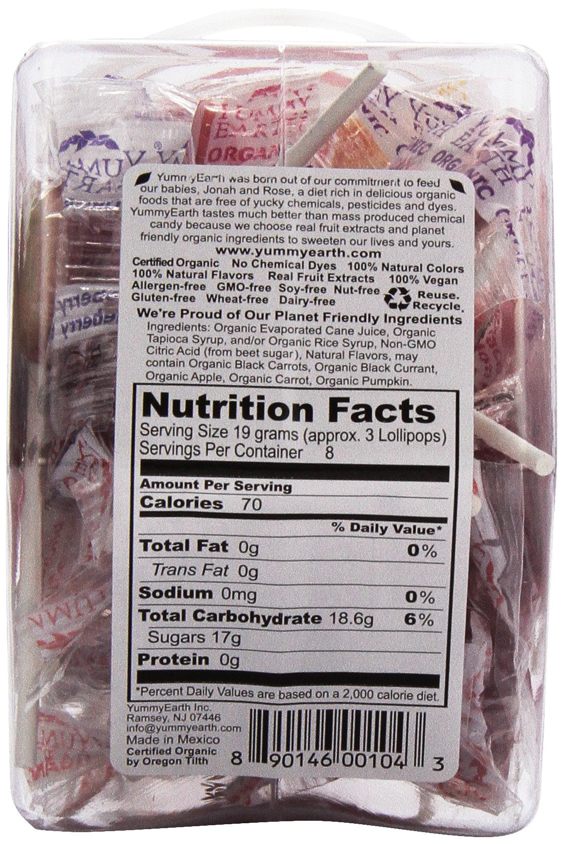YumEarth Organic Fruit Lollipops, 6 Ounce Container