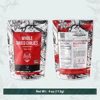 Soeos Whole Dried Chilies 4 oz, Mild Spicy Chili Peppers, Red Chili Pepper, Natural, Premium and Dry Sichuan Chile Peppers, Sichuan Pepper, Dried Peppers  Great for Mexican Recipes
