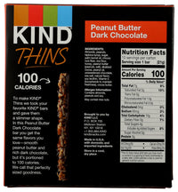 KIND THINS Peanut Butter Dark Chocolate Bars, Gluten Free, 100 Calories, 0.74 oz bars, 10 count