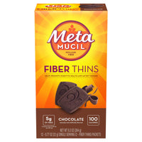 Metamucil Fiber Chewable Thins, Psyllium Husk Fiber Supplement, Chocolate, 12 Ct