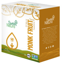 Sweet Nature, Monk Fruit Sweetener Classic Non GMO Gluten Free Sugar Substitute, 8.5 Ounce (Pack of 40)