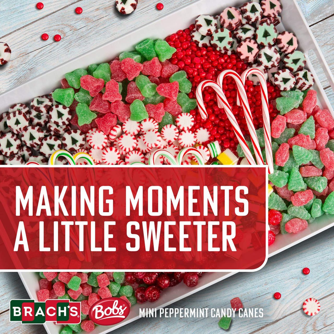 Brach's  Bob's  Mini Pepper Candy Canes , Mint, 35 Count (Pack of 1)