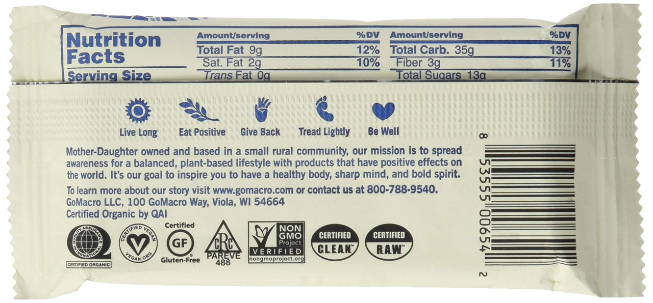 GoMacro Macrobar, Oatmeal Chocolate Chip, 2.3 Ounce