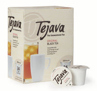 Tejava Original Unsweetened Black Iced Tea Pods, 24 Pack Single Serve Cups, Keurig K-Cup Compatible, Hot or Cold, Non-GMO, Kosher, No Sugar or Sweeteners, No calories, No Preservatives