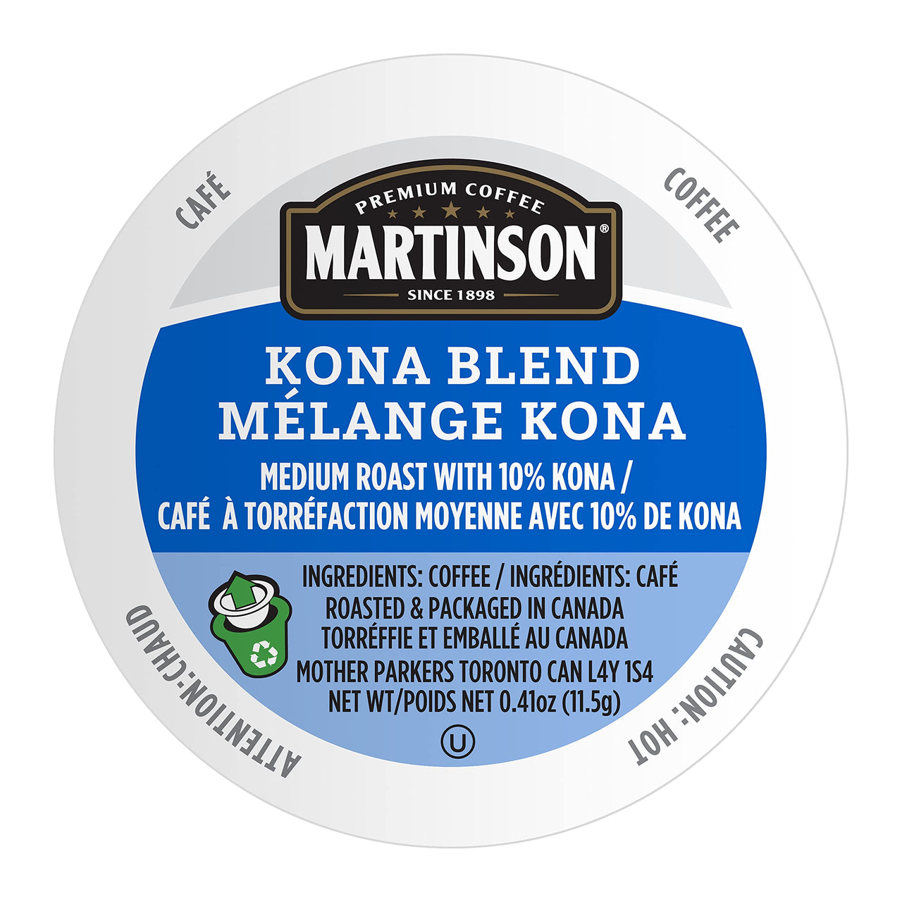 Martinson Single Serve Coffee Capsules, Kona Blend, Compatible with Keurig K-Cup Brewers, 24 Count