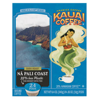 Kauai Coffee Single-Serve Pods, Na Pali Coast Dark Roast- Arabica Coffee, Grown, Harvested and Roasted in Hawaii, Keurig-Compatible Cups - 24 Count
