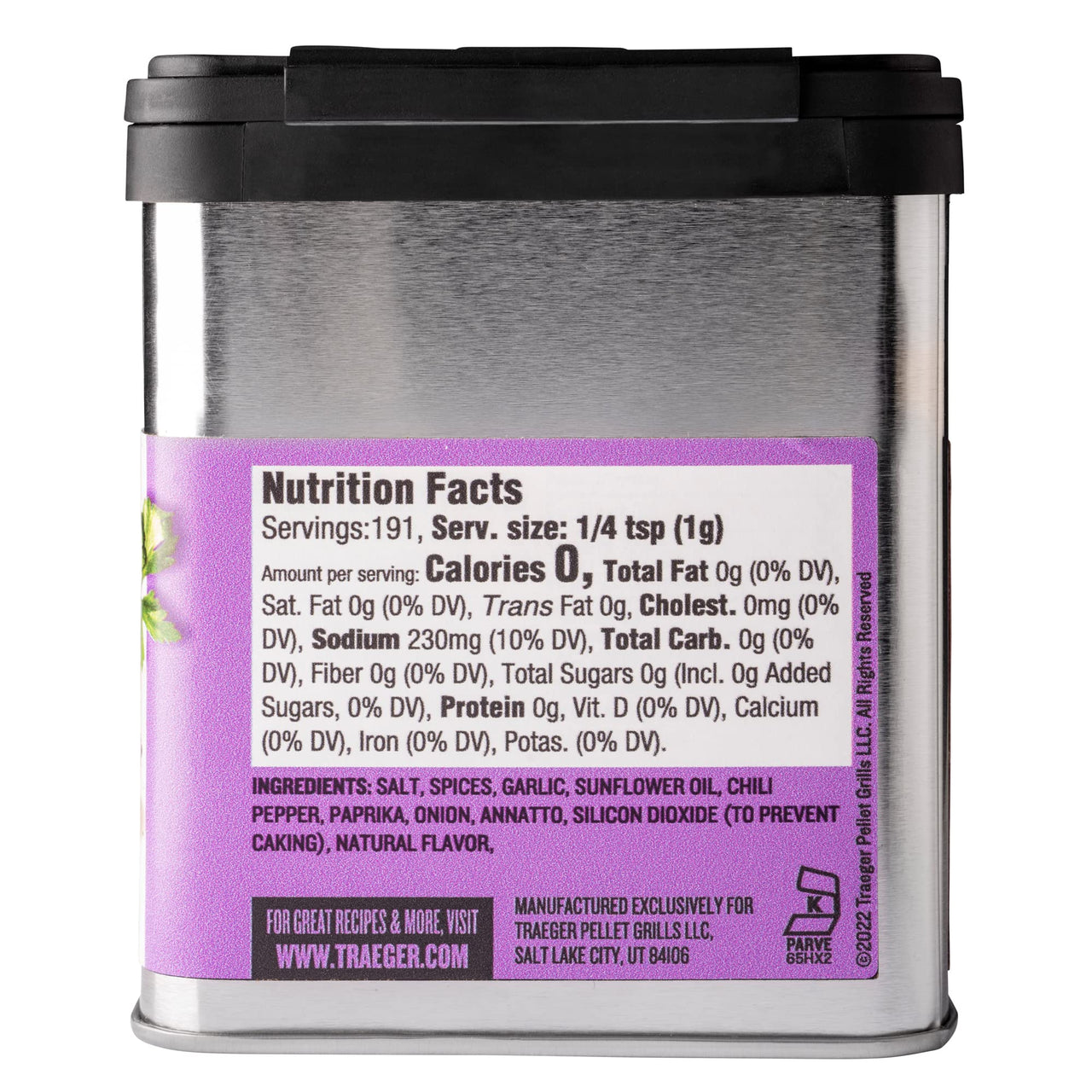 Traeger Grills SPC182 Seasoning Veggie Rub, 6.75 Ounces