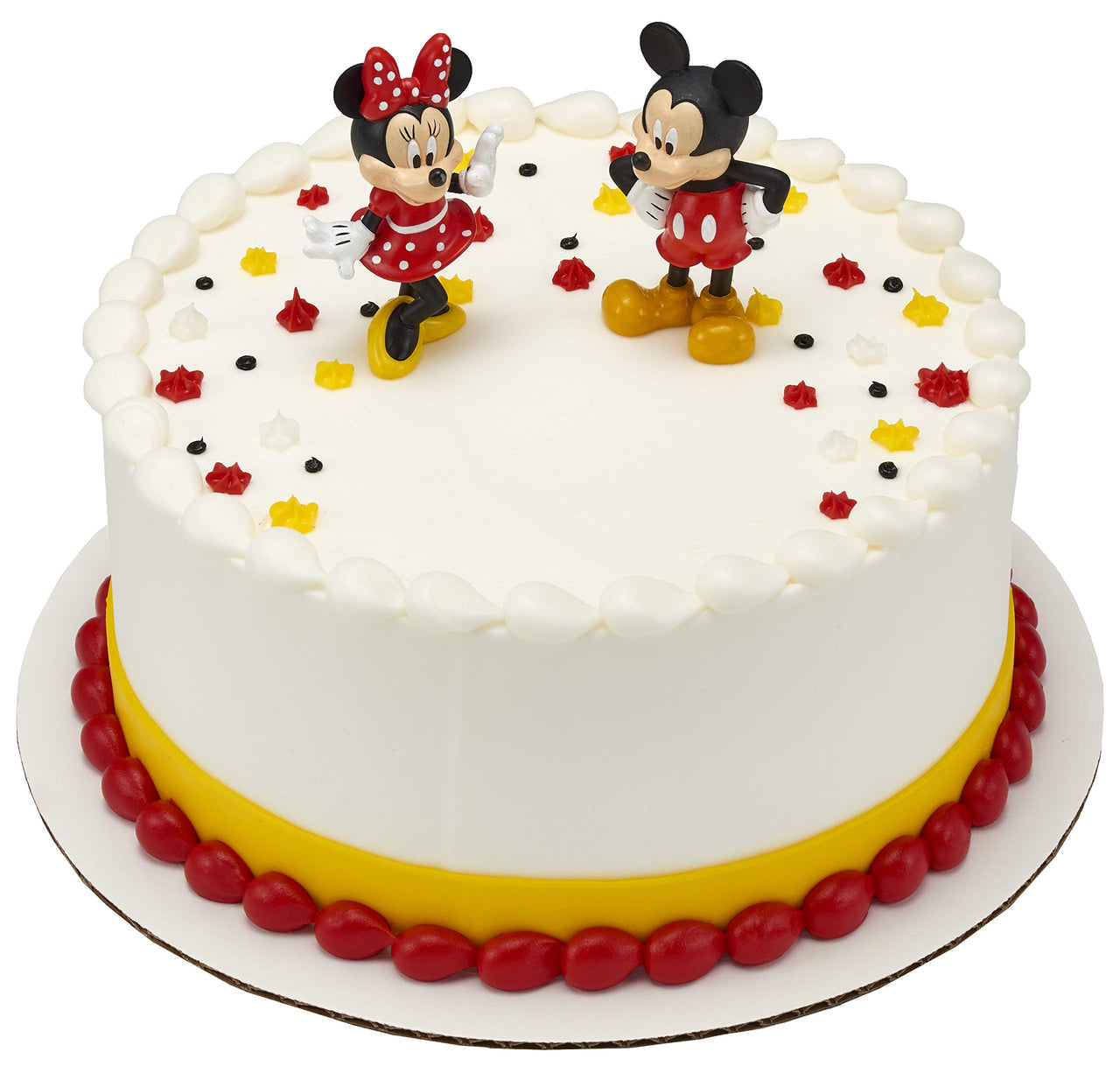 DecoSet Disney Mickey Mouse and Minnie Mouse Cake Topper, 2-Piece Topper Set, Durable Food-Safe Plastic