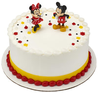 DecoSet Disney Mickey Mouse and Minnie Mouse Cake Topper, 2-Piece Topper Set, Durable Food-Safe Plastic