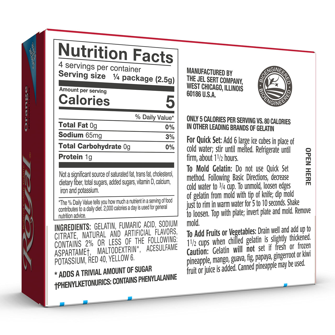 Royal Orange Gelatin Dessert Mix, Sugar Free and Carb Free .32oz Boxes (Pack of 12)