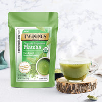 Twinings Organic Japanese Matcha, Pure Ground Green Tea Powder Culinary Grade, 3.53 Ounce/100g Bag