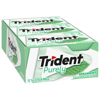 Trident Purely Spearmint Sugar Free Gum, 12 Packs of 14 Pieces (168 Total Pieces)
