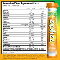 Zipfizz Energy Drink Mix, Electrolyte Hydration Powder with B12 and Multi Vitamin, Lemon Iced Tea (20 Pack)