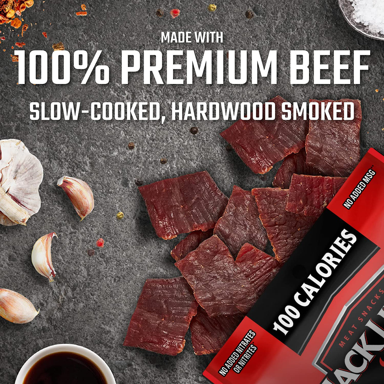 Jack Link's  Beef Jerky Variety Pack Great for Easter Basket Stuffers - Includes Original and Teriyaki Flavors, On the Go Snacks, 13g of Protein Per Serving, 9 Count of 1.25 Oz Bags