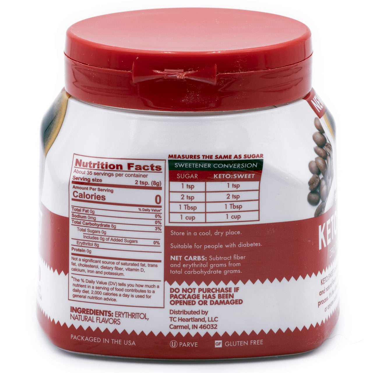 KETO:SWEET Ultimate Keto Sugar Alternative, 100% Natural Erythritol - Granulated In Pourable, Resealable Jar (9.8 Oz (Pack of 1))