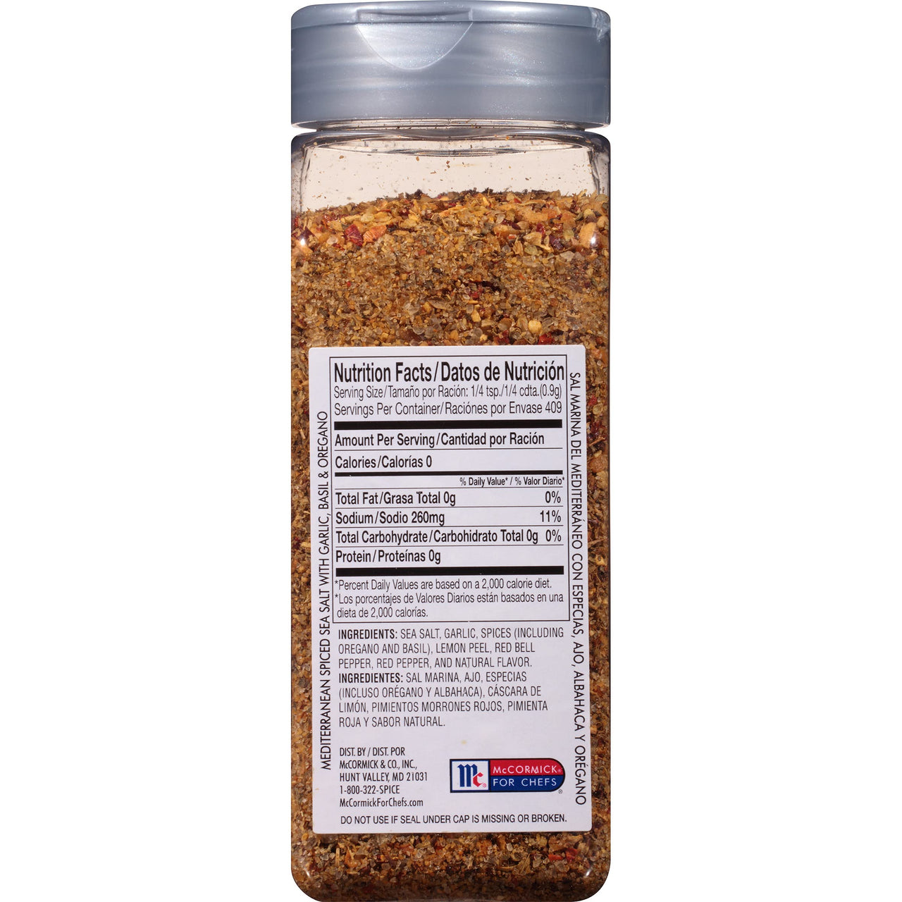 McCormick Culinary Mediterranean Spiced Sea Salt, 13 oz - One 13 Ounce Container of Mediterranean Spiced Sea Salt With Garlic, Basil, and Oregano Perfect for Soups, Salads, and More