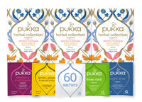 Pukka Tea Variety Pack, Organic Herbal Tea Bags, Five Flavors; Elderberry & Echinacea, Lemon, Ginger & Manuka Honey, Night Time, Three Mint and Detox, 20 count (Pack 0f 3)