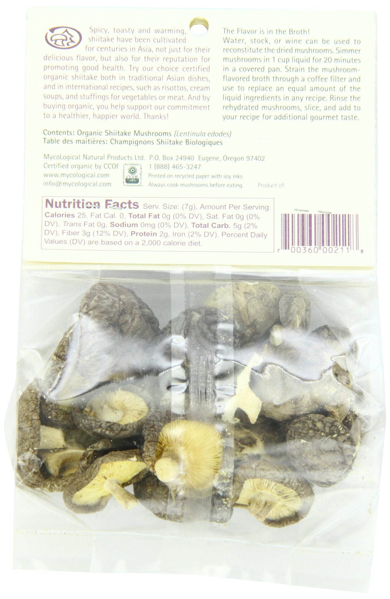 Mycological Dried Organic Shiitake Mushrooms, 1 Ounce Package