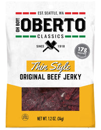 Oh Boy! Oberto Classics Thin Style Original Beef Jerky, 1.2 Ounce (Pack of 8)
