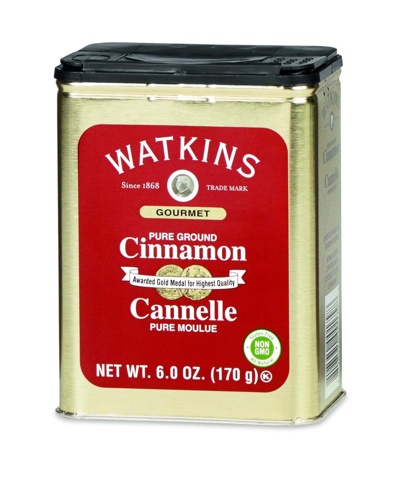 Watkins Gourmet Spice Tin, Pure Ground Cinnamon, 6 oz. Tin, 1-Count