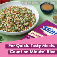 Minute Jasmine Rice, Instant Jasmine Rice for Quick Dinner Meals, 12-Ounce Box