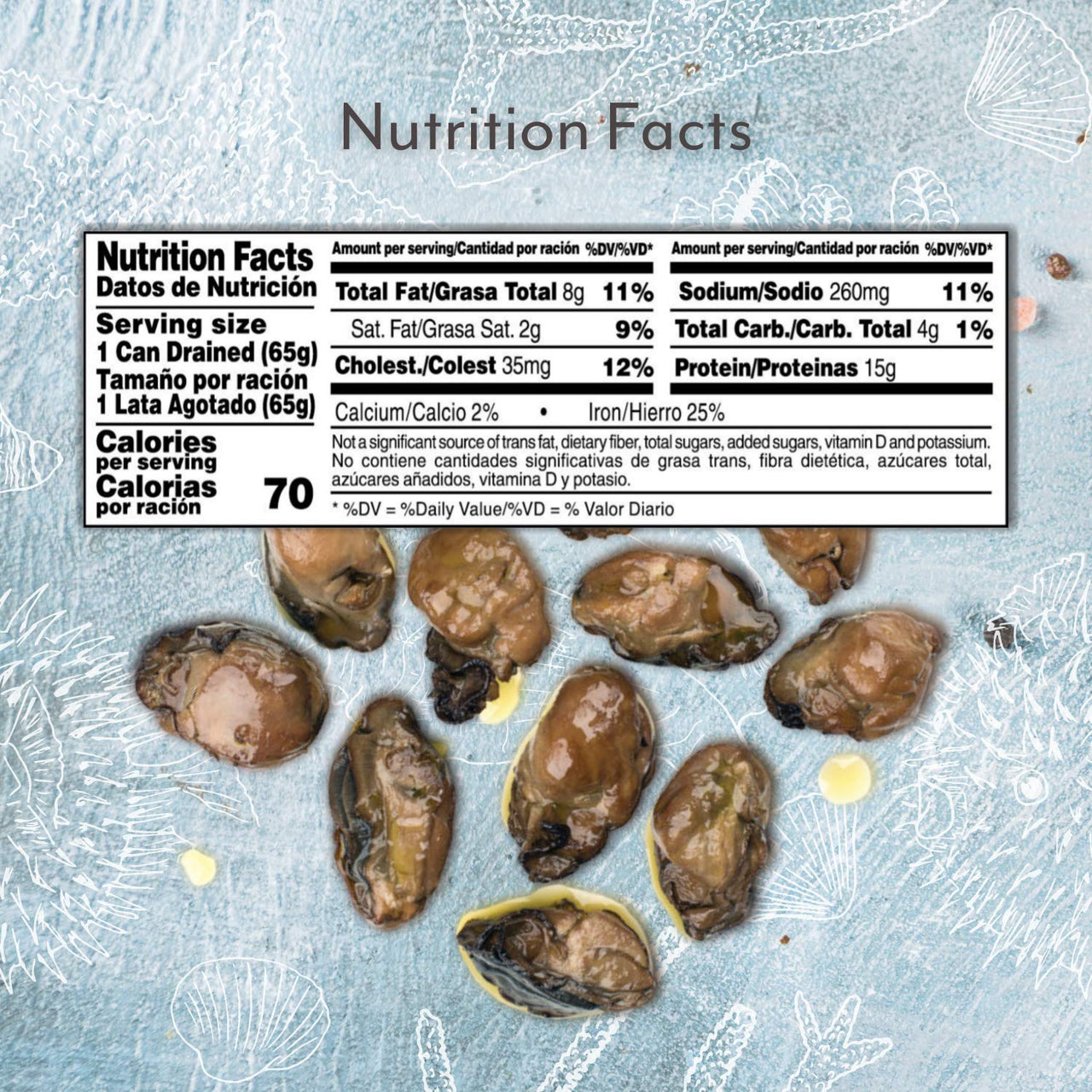 Roland Foods Premium Naturally Smoked Medium Oysters in Oil, Wild Caught, 3 Ounce, Pack of 1
