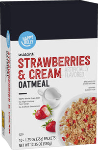 Happy Belly Instant Oatmeal, Strawberries & Cream, 10 Count
