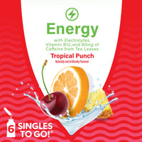 Vitafusion Infusions Energy Drink Mix, Singles To Go, Tropical Punch, 1 Box, 6 Packets Per Box (6 Total Sticks)