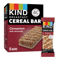 KIND Breakfast Cereal Bars, Gluten Free Snacks, Cinnamon with Almonds, 9.3oz Box (6 Bars)