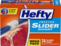 Hefty Slider Freezer Storage Bags, Quart Size, 74 Count Quart - 74 Count