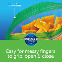 Ziploc Snack Bags for On the Go Freshness, Grip 'n Seal Technology for Easier Grip, Open, and Close, 280 Count