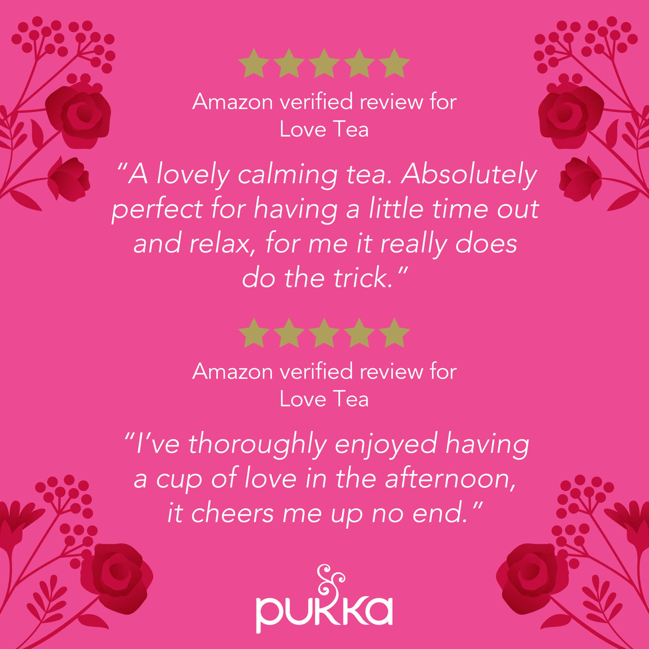 Pukka Organic Tea Bags Gift Set, Love Herbal Tea with Chamomile, Rose and Lavender, 20 Count (Pack of 3) 60 Tea Bags